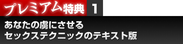 プレミアム特典１　あなたの虜にさせるセックステクニックのテキスト版